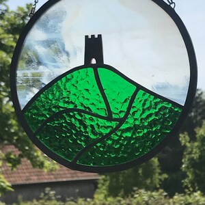 Circular Stained Glass Glastonbury Tor. image 3