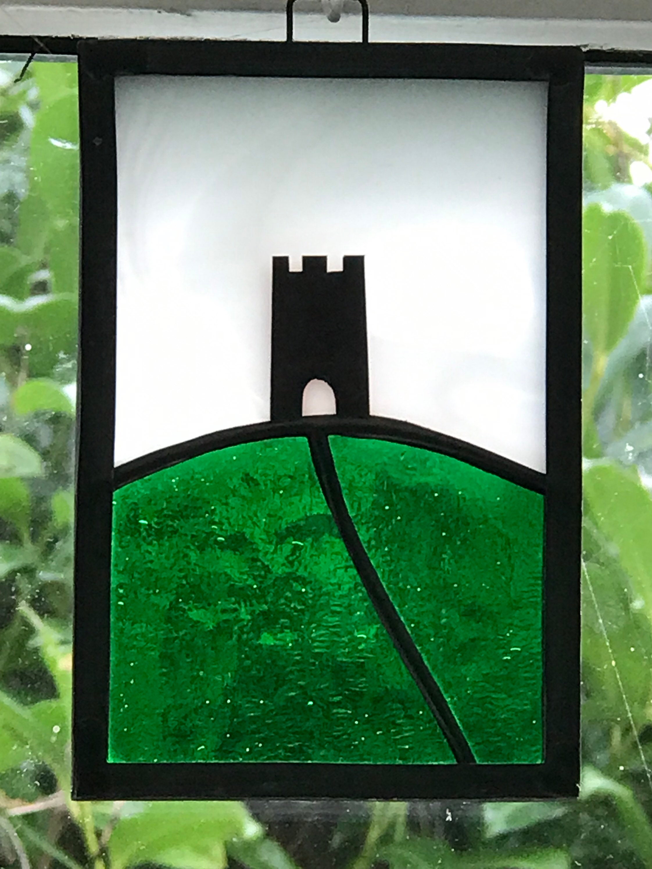 Stained Glass Glastonbury Tor. Etsy