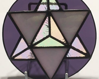 Stained Glass Merkaba Star / Sacred Geometry / Healing.