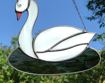 Stained Glass Handmade Swan