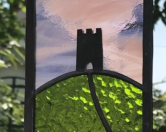 Stained Glass Glastonbury Tor.