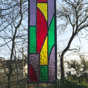 Stained Glass Panel Of Textured Glass 10x3.5”