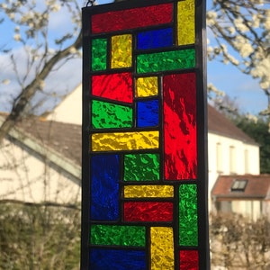 Stained Glass Textured Panel.. Bright Colours.