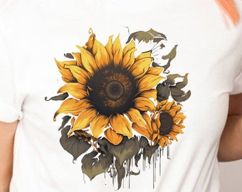 Sunflower Tshirt, Flower Tee, Gift for women, Womens Tshirt