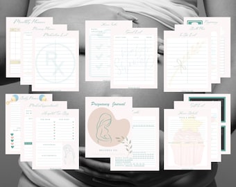 Boho Pregnancy Journal Planner, Expecting Mom Memory Book (Digital Download)
