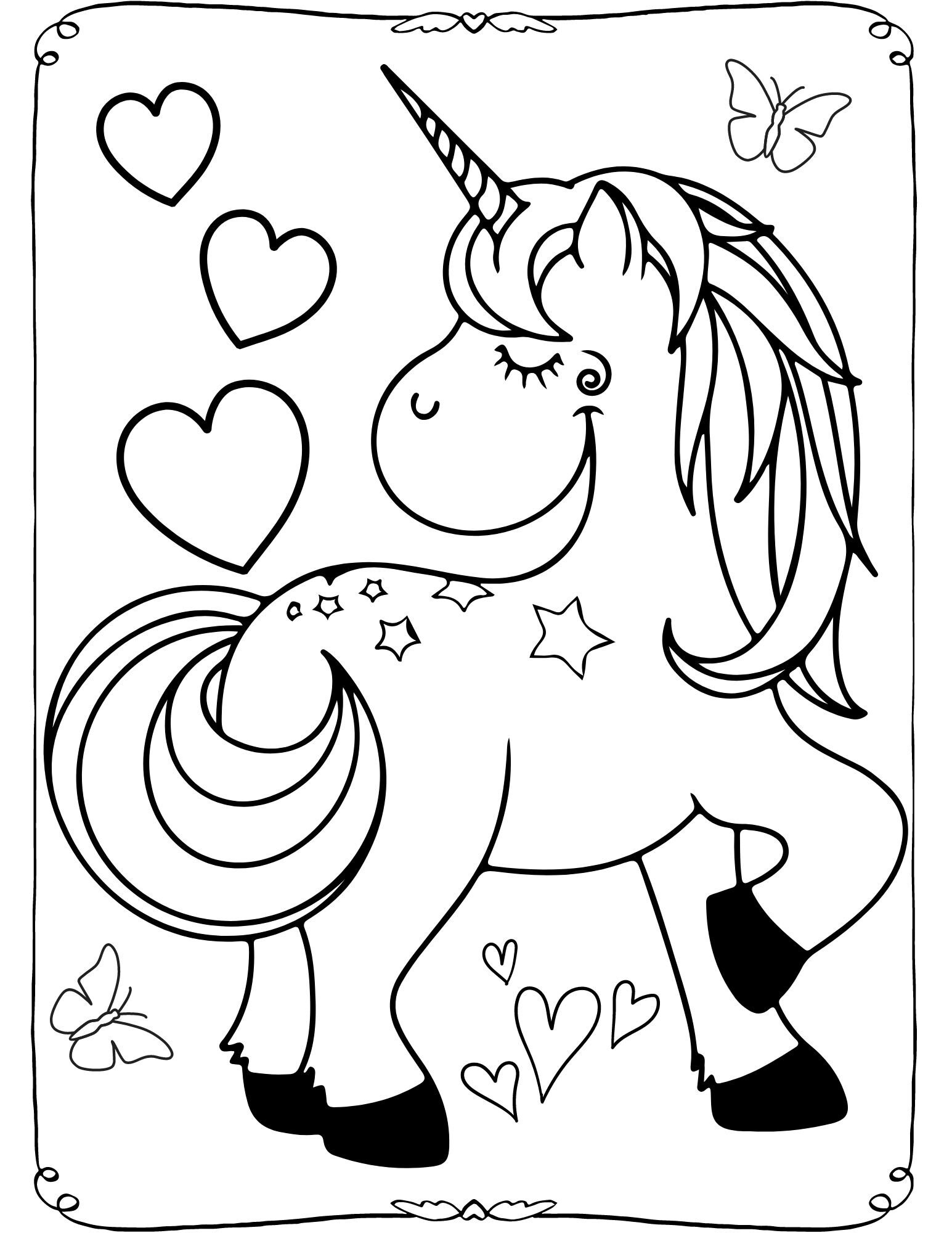 30 Page Childrens Unicorn Coloring Pages, Unicorn Coloring Pages
