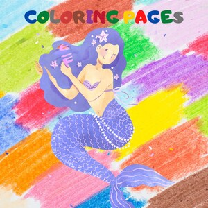 20 Page Childrens Mermaid Coloring Pages V3, Mermaid Coloring Pages, Whimsical Coloring Book, Coloring Book, Kids Coloring Book