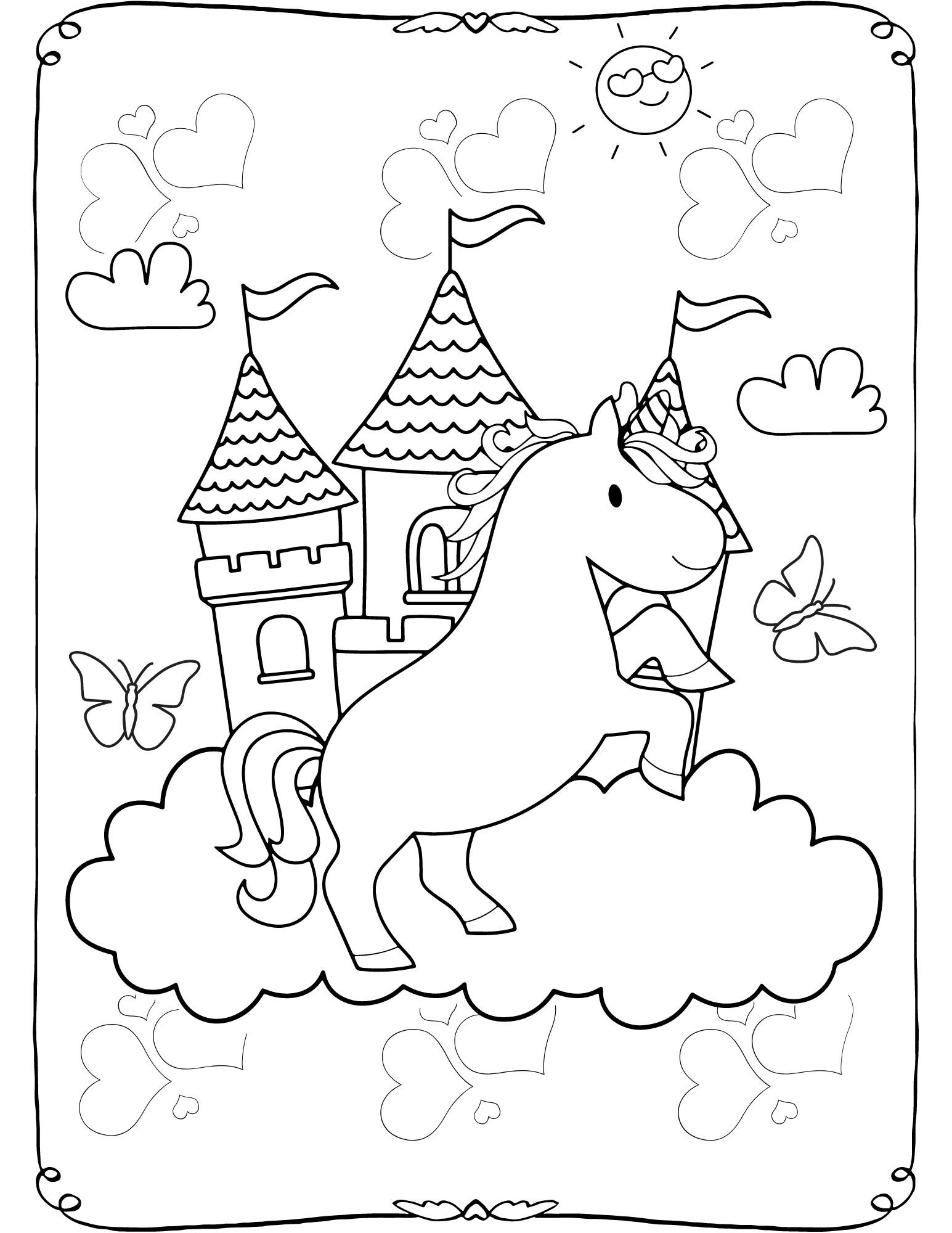 30 Page Childrens Unicorn Coloring Pages, Unicorn Coloring Pages