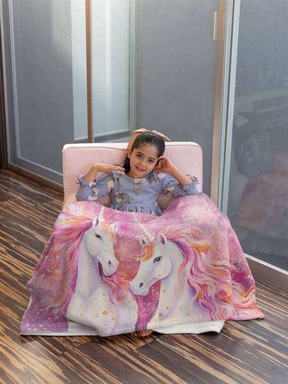 Pink Unicorn Blanket Unicorn Throw Butterfly Throw Flower Blanket Made in the USA Etsy