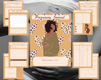 Animal Print Pregnancy Journal, Expecting Mom Planner (Digital Download)