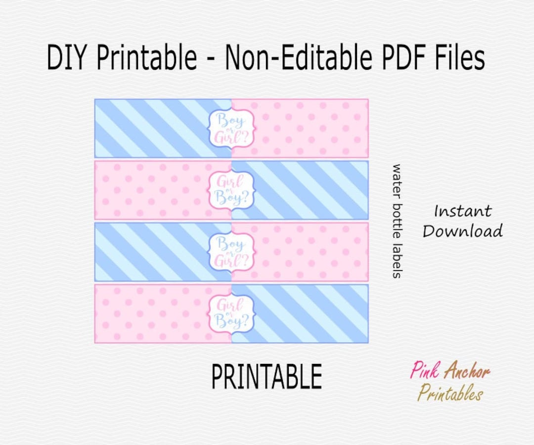 Free Printable Gender Reveal Labels Free Printable Gender Reveal Labels