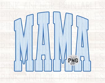 Mama Seersucker strepen blauw afdrukbaar png-ontwerp INSTANT DOWNLOAD