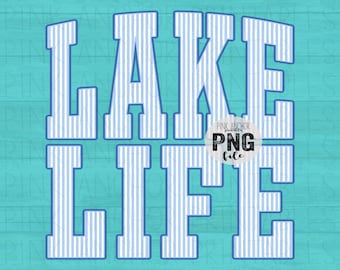 Lake Life Seersucker strepen blauw afdrukbaar png-ontwerp INSTANT DOWNLOAD