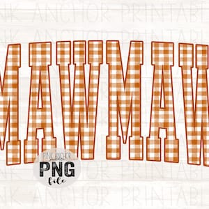 Mawmaw Gingham Herbst Herbst Png Datei Druckbare Design INSTANT DOWNLOAD