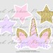 Printable Unicorn Centerpieces Girl 1st Birthday Light Pink - Etsy