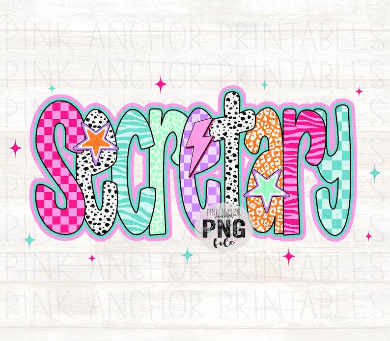 Secretary Png File Star Bolt Dalmatian Clip Art Printable Dtf Dtg ...