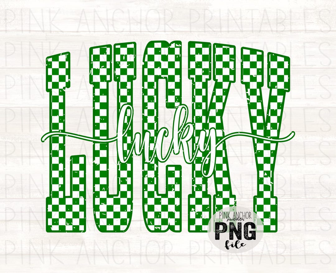 Luck Checker Lucky Checker Green Cursive Png File Clip Art Printable Design Instant ...