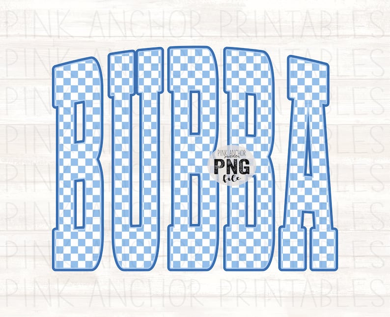Bubba Blue Checker Png Printable Design INSTANT DOWNLOAD - Etsy