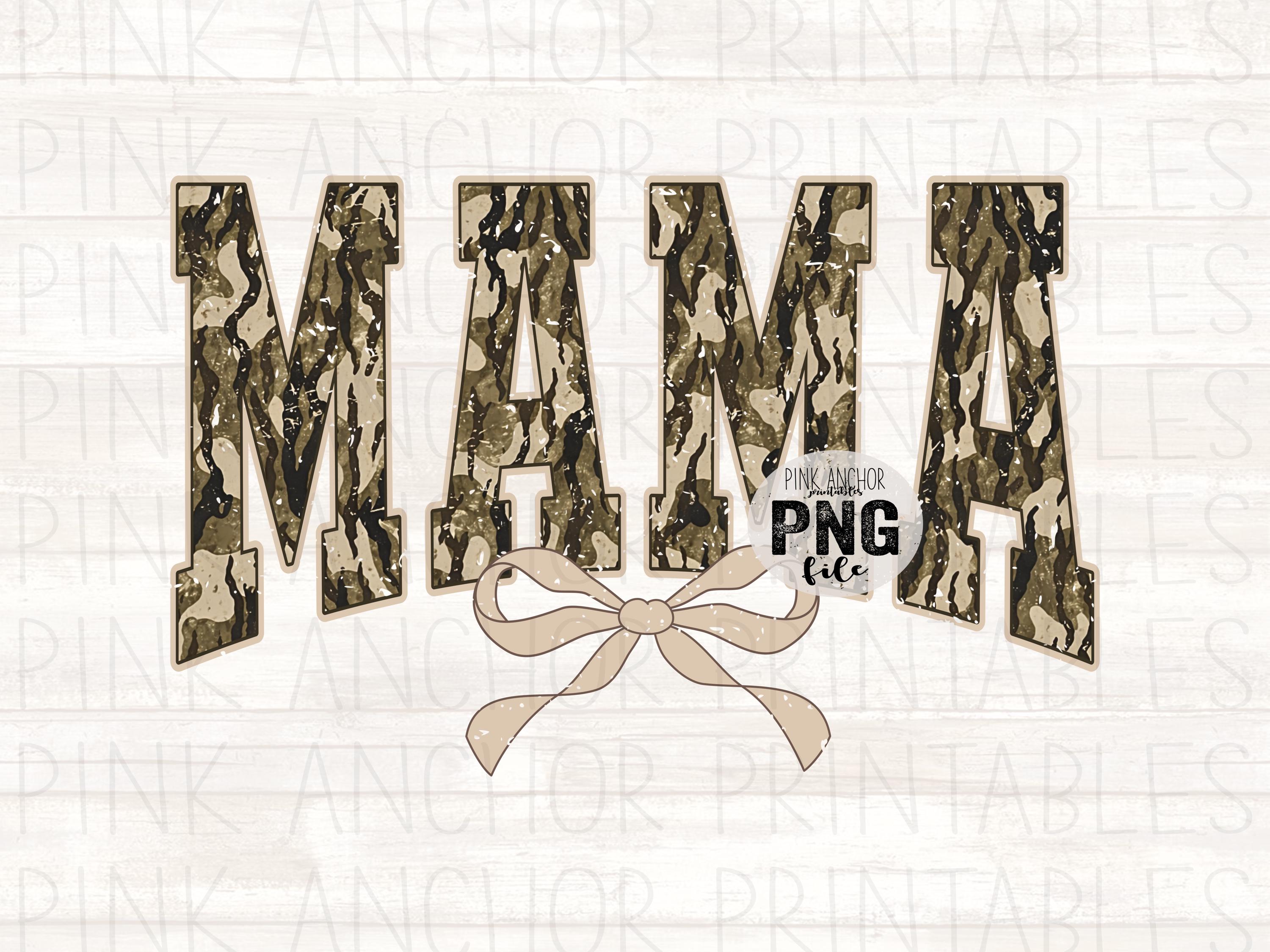 Instant Download Mama Camo Beige Bow Png File Clip Art Printable Design ...
