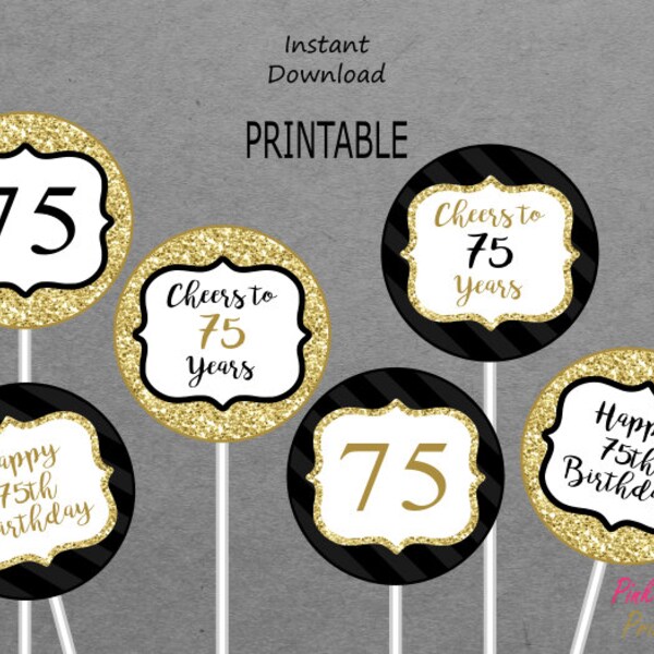 75th Birthday Topper - Etsy