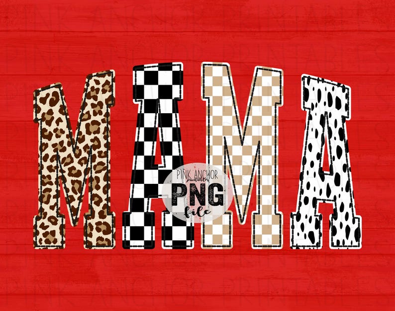 Instant Download Mama Cheetah Leopard Checker Beige Black Png Printable ...