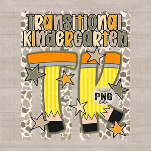 TK Transitional Kindergarten Png Back to School Boy Preppy Stripes Pencil Doodle Camo Printable Design Instant Download