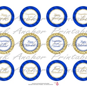 printable happy retirement cupcake toppers and wrappers etsy