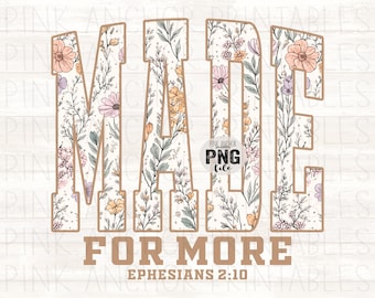 Made for More Floral Wild Flowers Beige Png Clip Art Printable Design INSTANT DOWNLOAD