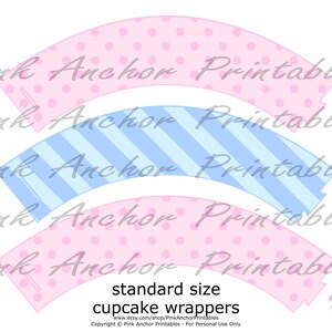 Printable Gender Reveal Cupcake Toppers and Wrappers - Baby Pink ...
