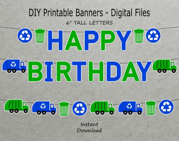 printable you print happy birthday banner light royal etsy