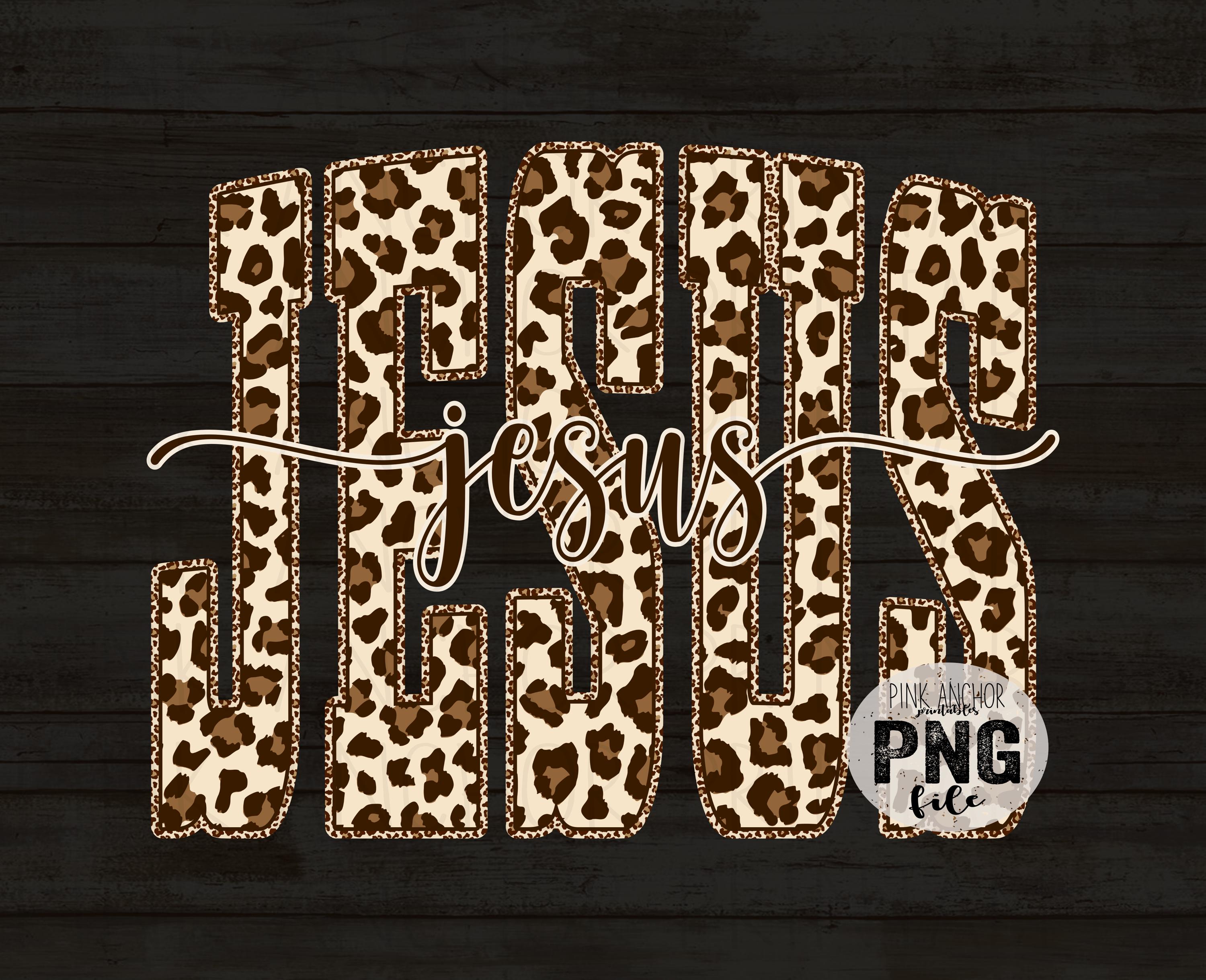 Jesus Cheetah Checker Cursive Png File Clip Art Printable Design ...