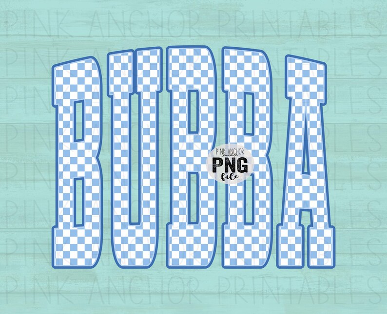 Bubba Blue Checker Png Printable Design INSTANT DOWNLOAD - Etsy