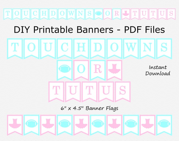 Touchdowns or Tutus Banner Baby Pink &amp; Blue Football Tutu | Etsy
