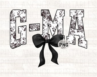 Sofortiger Download G-Ma schwarz Toile kokette Schleife Png Datei Clip Art druckbare Design