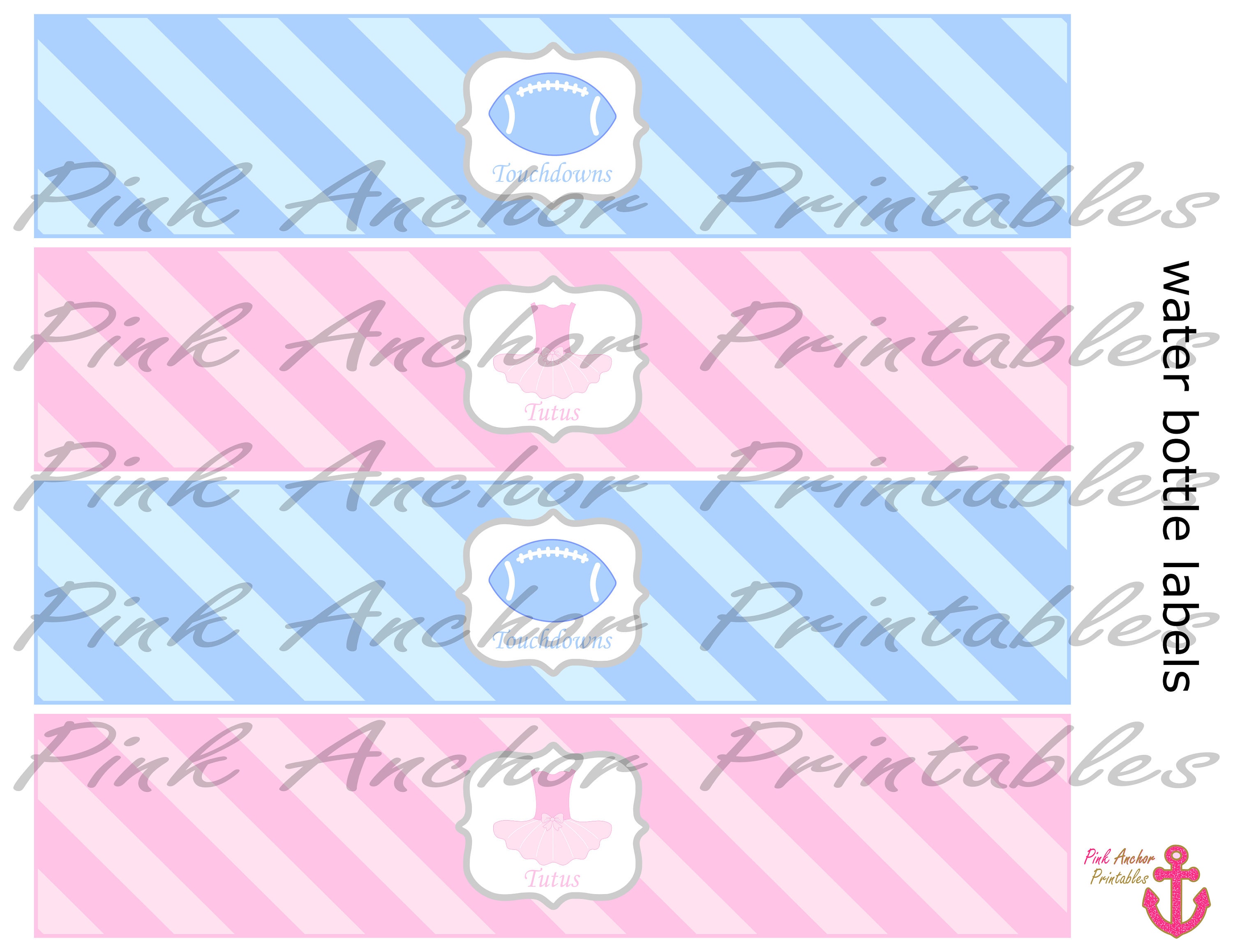 Printable Gender Reveal Water Bottle Labels Baby Pink Light | Etsy