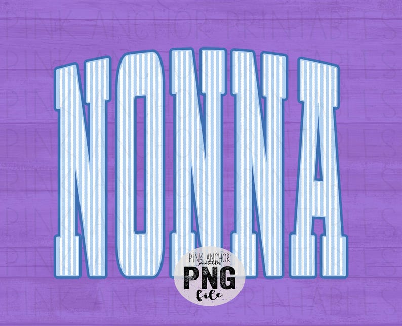 Nonna Text Cursive Nonna Seersucker Stripes Blue Png Printable Design INSTANT DOWNLOAD - Etsy