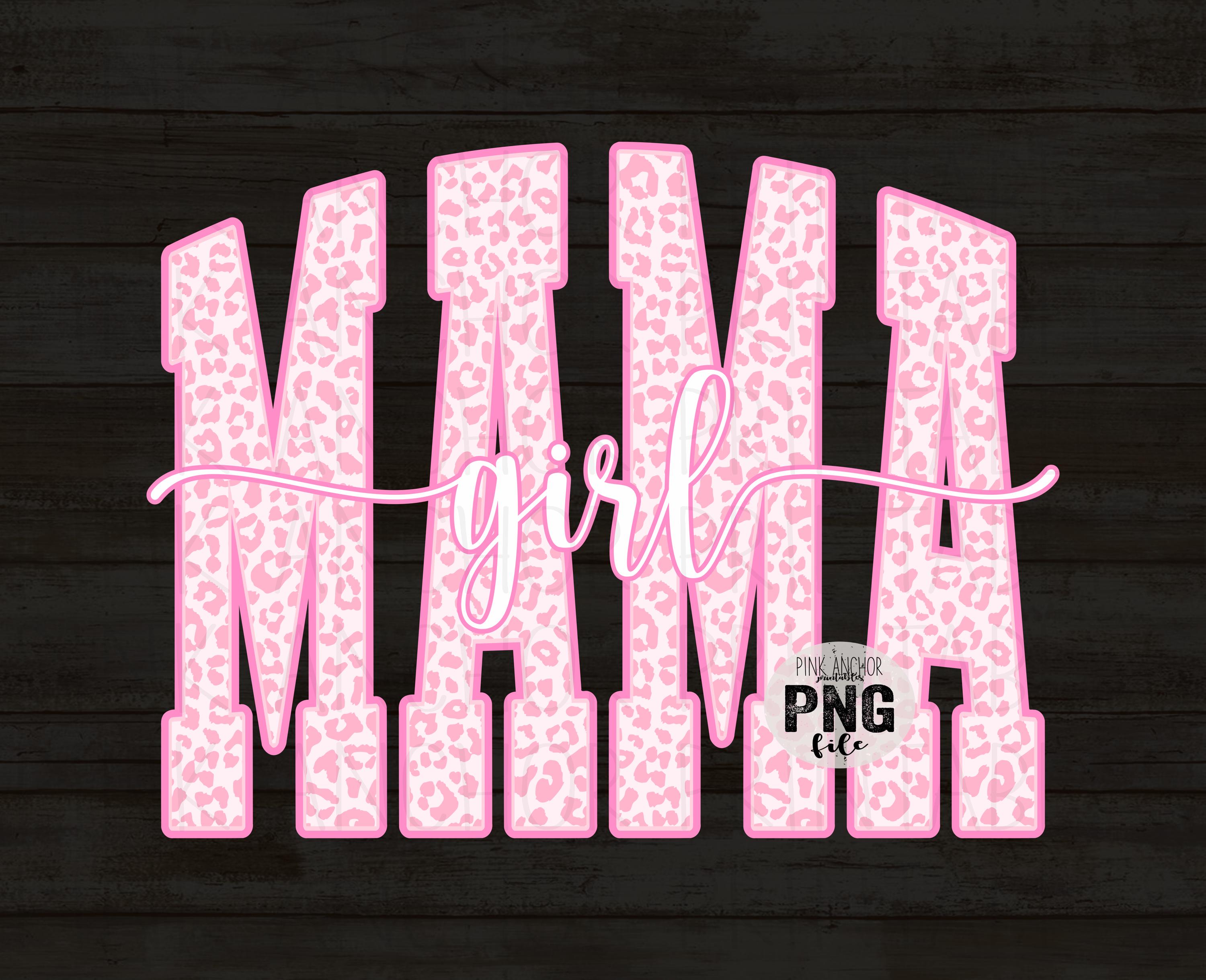 Girl Mama Cursive Cheetah Pink Png Printable Design INSTANT DOWNLOAD - Etsy
