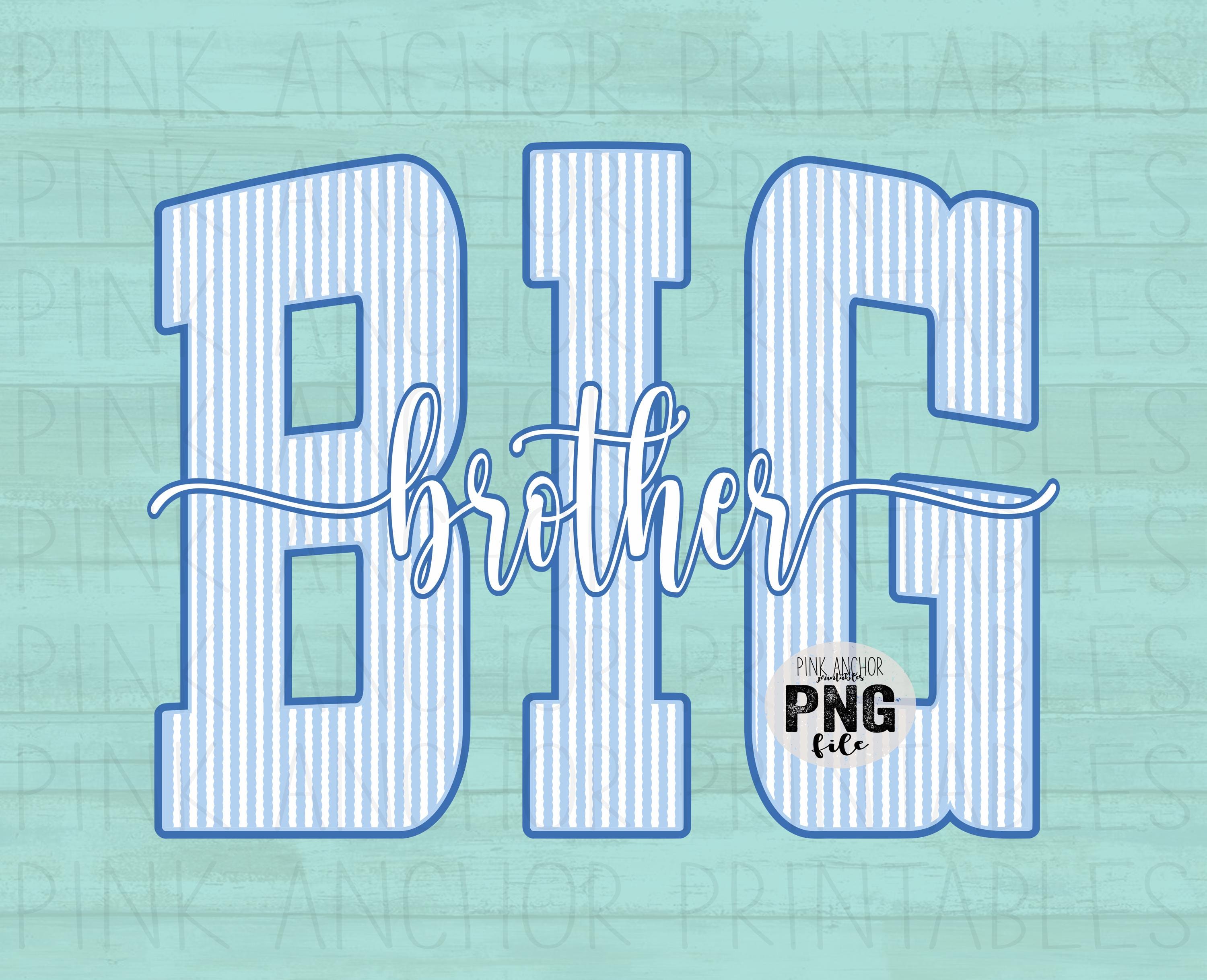 Big Brother Blue Stripes Png File Clip Art Printable Design Instant ...