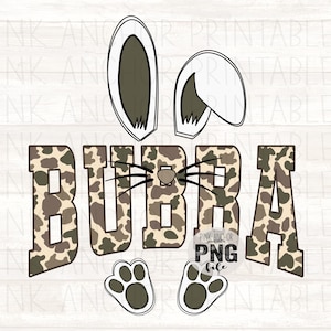 Bubba Bunny Camo Easter Png Printable Design Instant Download