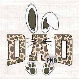 Dad Bunny Camo Easter Png Printable Design Instant Download