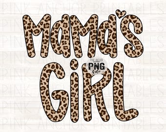 Instant Download Mama's Girl Cheetah Png File Hand Drawn Clip Art Printable Design