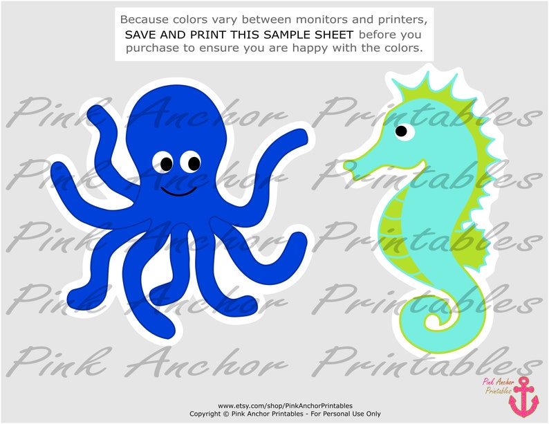 PRINTABLE INSTANT DOWNLOAD Royal Blue Printable Under the Sea Centerpieces It/'s a Boy Baby Shower Lime Green /& Aqua Blue