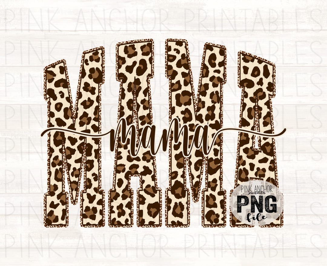 Mama Cheetah Cursive Png File Clip Art Printable Design Instant ...