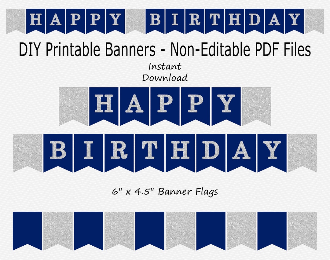 happy-birthday-banner-navy-blue-silver-sparkle-birthday-sign-decoration-digital-printable-instant-download-etsy