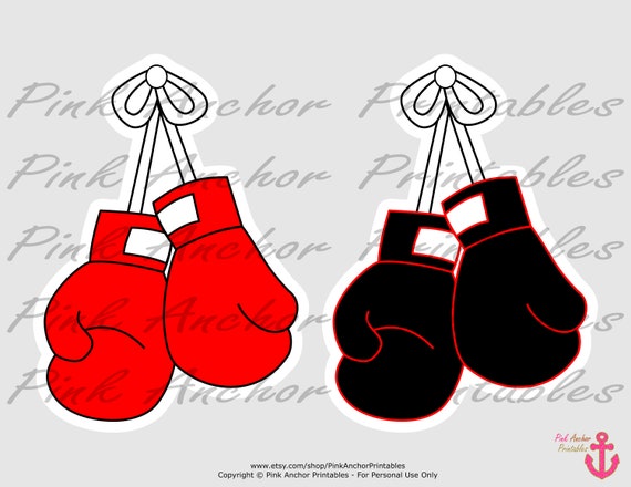 INSTANT DOWNLOAD Boxer Printable Centerpieces PRINTABLE Boxing Boy Baby Shower Black /& Red
