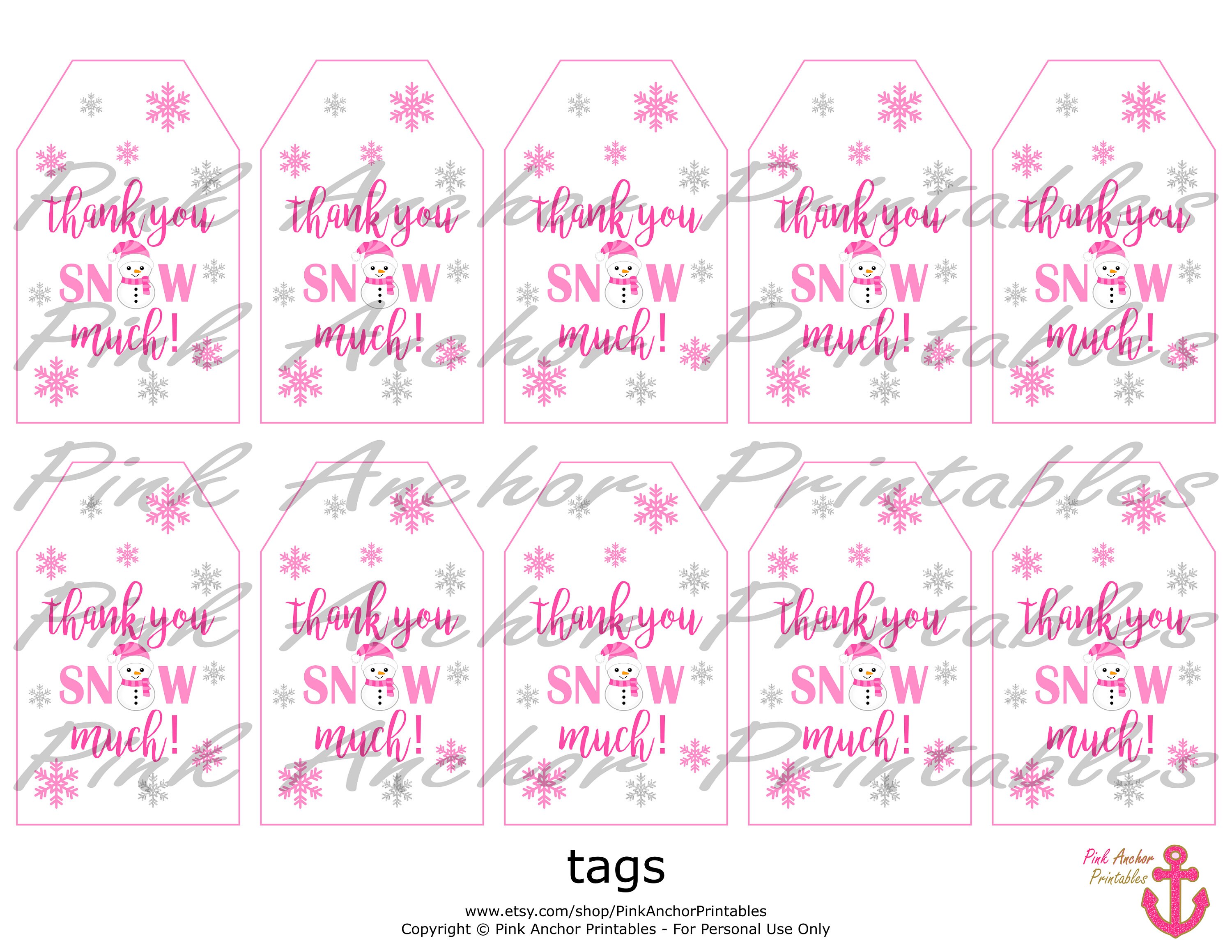 Printable Thank You Snow Much Favor Tags Pink Silver Etsy printable-thank-you-snow-much-favor-tags-pink-silver-etsy