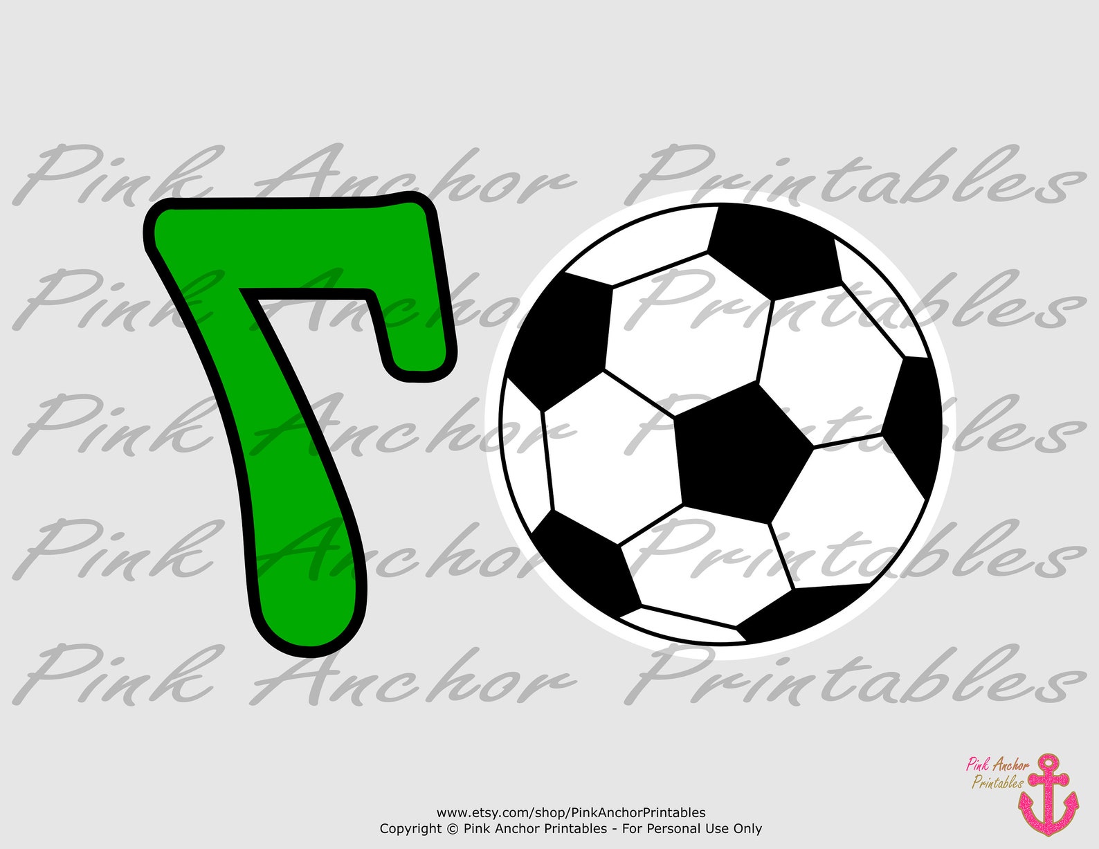 Printable Soccer Ball Centerpieces Boy 7th Birthday Green &amp; | Etsy