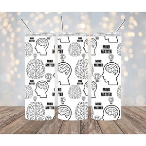 MIND over Matter, 20oz Sublimation Tumbler Design, Seamless Pattern