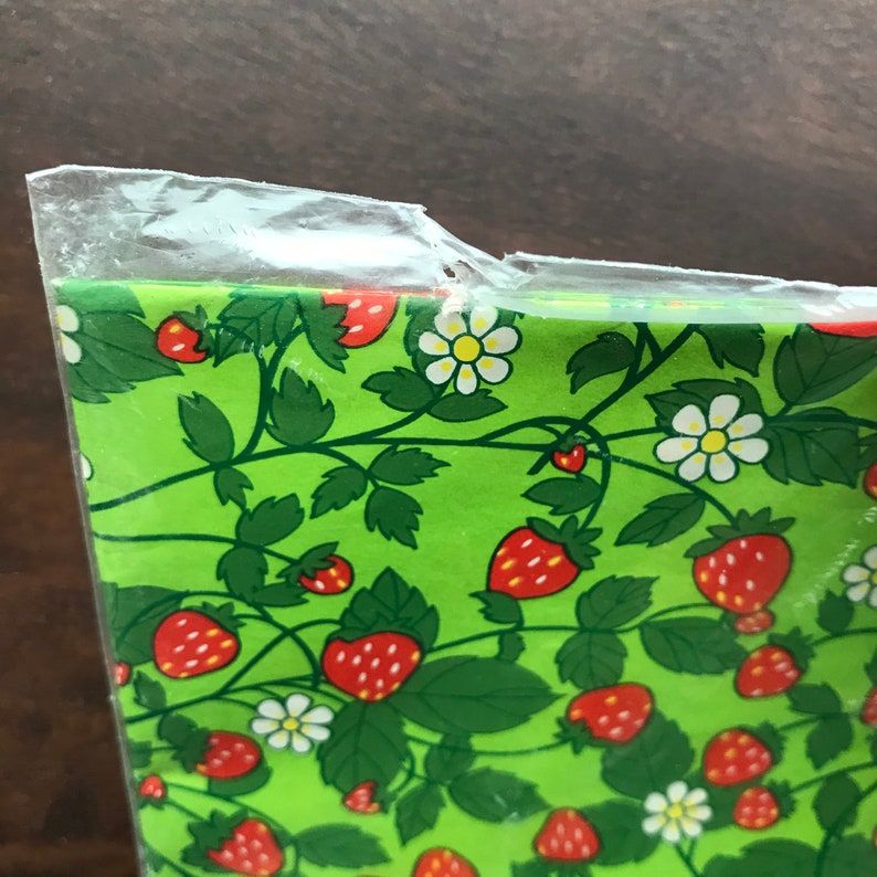 Vintage strawberry wrapping paper gift wrap summer season | Etsy