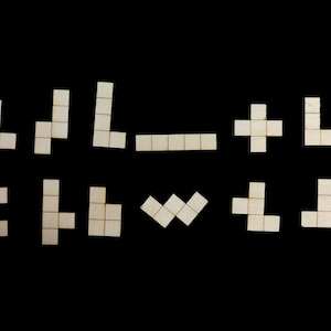 Pentominoes Full Set of 12 shapes, Wooden, Montessori, Homeschooling, Elementary School, Middle, Mathematics, 5 squares, Solomon Wolf Golomb